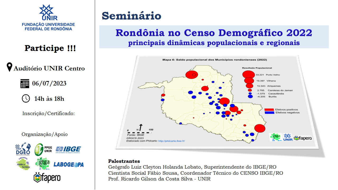 Banner Seminário Censo Demografico RO